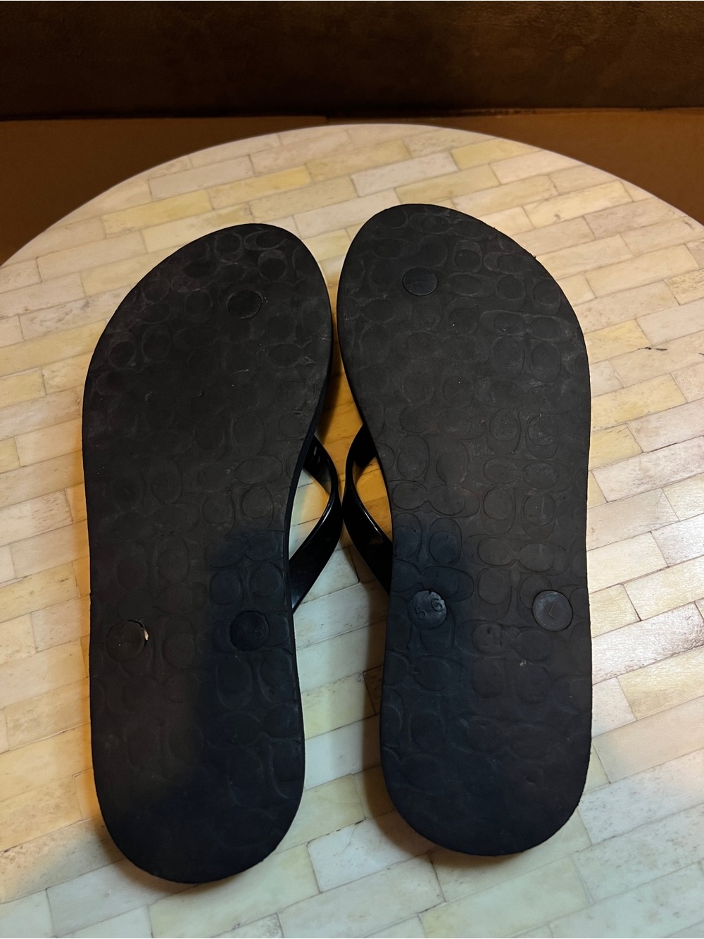 Coach Black Women's Flip Flop Sandals - Classic Gloss Strap - Picture 5 of 6